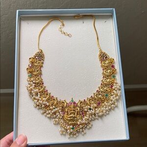 Laxmi mata choker gold temple necklace